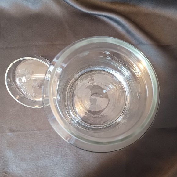 Vintage Princess House Crystal Biscuit Barre #110 Lid. Etched Floral Heritage - Picture 7 of 10